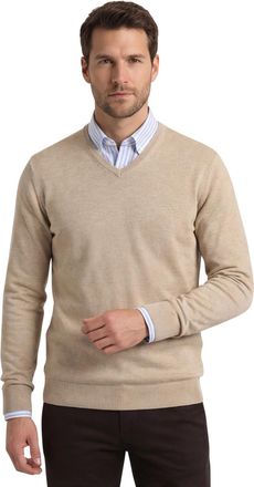 Casamoda trui Casa Moda beige effen katoen wijde fit