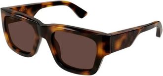 Gucci Rechthoekige Zonnebril - Heren - Zonnebrillen - Bruin - 52 MM - Accessoires