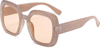 Generic Square Outdoor Mens Sunglasses Vacation Driving Womens Sun Glasses(Brown)