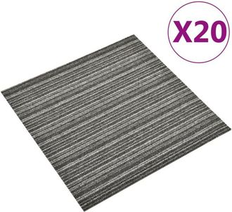 vidaXL Quadrotte di Moquette 20 pz 5 m&sup2; 50x50 cm Antracite a Strisce - Vidaxl