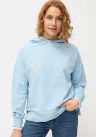 Lascana Kapuzensweatshirt LASCANA, Damen, Gr. 32/34, beige (hellblau, creme bedruckt), Sweatware, Obermaterial: 95% Baumwolle, 5% Elasthan, bedruckt, unifarbe