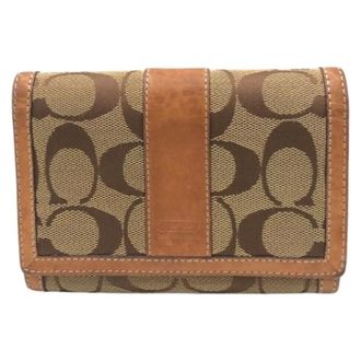 Coach Pre-owned Portafoglio Bifold in Tela e Pelle con Firma - - Pre-owned - Donna - Marrone - ONE SIZE