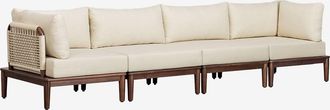 Sklum Sklum - Sof&aacute; Modular De Jard&iacute;n De 4 Piezas Con 2 Sillones Esquineros En Acacia Giulia