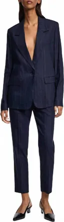 Dorothee Schumacher Pinstripe Blazer In Midnight Blue