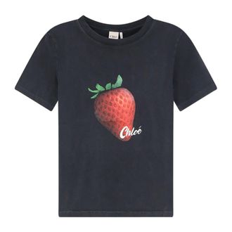 Chlo&eacute; Crew Neck T-Shirt - female - Chlo&eacute; - T-Shirts - Black - S - Tops