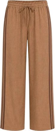 2-Biz Wijde broek - Dames - Wijde Broeken - Bruin - S - Polyester - Broeken