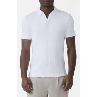 Mauvais Elysee Slim Ribbed Revere Polo in White at Nordstrom, Size Xx-Large