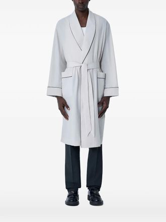 Prada belted accent-trims single-breasted coat - Toni neutri