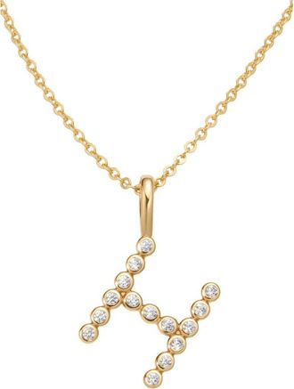 Made by Mary CZ Poppy Initial Necklace in Gold Vermeil Initial H at Nordstrom
