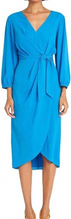Maggy London Side Tie Dress In Turq