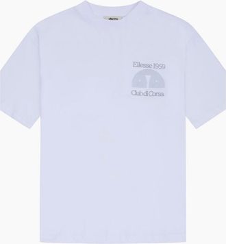 Ellesse Mens Club Di Corsa Tee - White/Light Blue - Size: 44