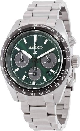 Seiko Speedtimer Chronograph Quartz Green Dial Mens Watch SSC933P1