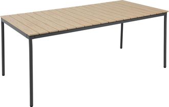 Oviala Mesa de jard&iacute;n de 180 x 90 cm de metal y polywood gris