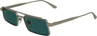 Calvin Klein Gouden Metalen Frame Zonnebril Groene Lenzen - unisex - Zonnebrillen - Geel - 55 MM - Accessoires