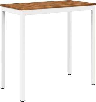 vidaXL Mesa De Bar Para Jard&iacute;n Natural Y Blanco 108,5 X 55 X 105 Cm Vidaxl
