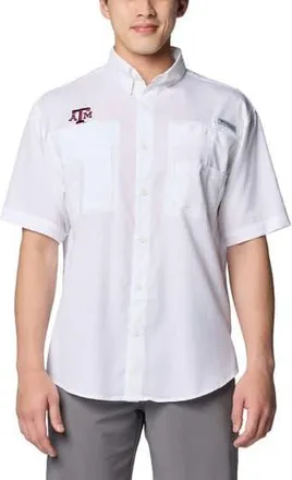 Columbia Mens Columbia White Texas A&M Aggies PFG Tamiami Omni-Shade Button-Down Shirt at Nordstrom, Size Xx-Large