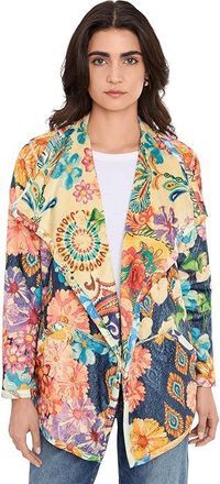 Johnny Was Joan Wrap Binded Sherpa Jacket (Reversible) Womens Sweatshirt Zaria : 2XL, Polyester