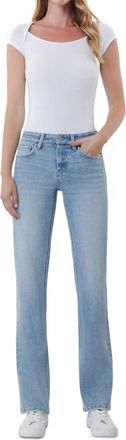 Flying Monkey Low Rise Straight Leg Denim Jeans In Light Wash