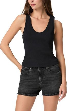 Paige Bali Stretch Cotton Tank in Black at Nordstrom, Size Xx-Small