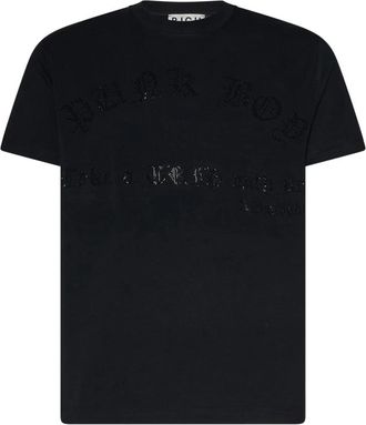 John Richmond Tone-on-Tone Logo T-shirt - Heren - T-shirts - Zwart - M - Tops