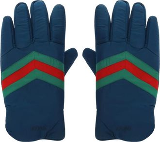 Gucci Nastro Logo Handschoenen - Dames - Handschoenen - Blauw - 8 IN - Kasjmier - Accessoires
