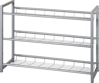 Home Design home24 Home Design Schuhregal Kelowna II Alufarben Stahlrohr Modern 80x60x30 cm (BxHxT)