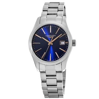 Longines Conquest Classic Blue Dial Stainless Steel Womens Watch L2.286.4.92.6