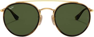 Ray-Ban Ronde Dubbele Brug - Dames - Zonnebrillen - Groen - 51 MM - Accessoires