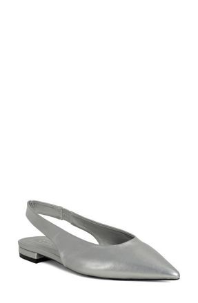 Shushop Amelia Slingback Flat in Silver at Nordstrom, Size 8.5
