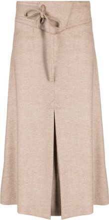 Rejina Pyo Boone wool-blend midi skirt - women - Wool/Rayon/Polyamide/Polyurethane/Cupro - 16 - Brown