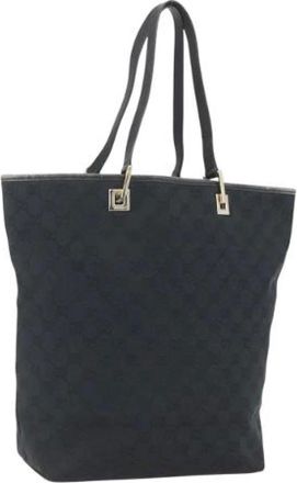 Gucci Pre-owned Tote Bags, female, Black, Size: ONE SIZE Pre-owned Canvas Tote Bag