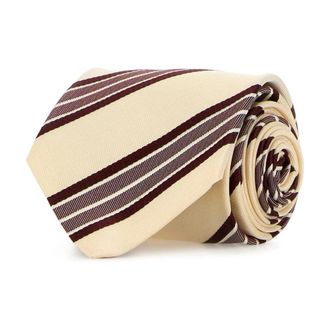 Dries Van Noten Cravatta Ricamata in Seta - - Accessories - Donna - Beige - ONE SIZE