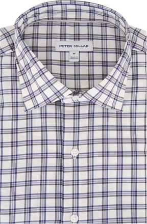 Peter Millar Lenox geruit overhemd met knopen - Wit