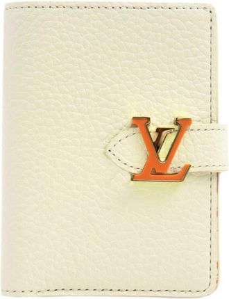 Louis Vuitton Taurillon Cream Leather Middle Wallet (Bi-Fold) (Pre-Owned)