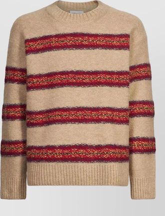 Dries Van Noten striped alpaca wool crew neck sweater