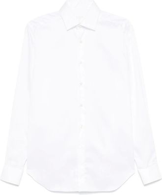 Xacus Overhemden, Heren, Wit, 3Xl, Katoen, Witte Katoenen Twill Franse Kraag Overhemd