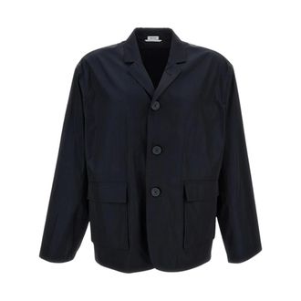 Thom Browne Blazers, male, Blue, Size: XL Light Memory Tech Packable Sportcoat