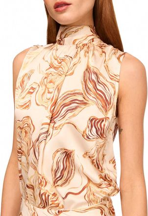 Misa Luka Top In Golden Straw Satin