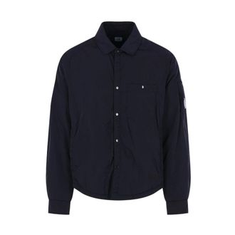 C.P. Company Chrome-R Padded Lens Overshirt - Heren - Zomerjassen - Blauw - M - Nylon - Jassen