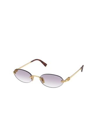 Miu Miu Zonnebril Paarse Verloop/Goud