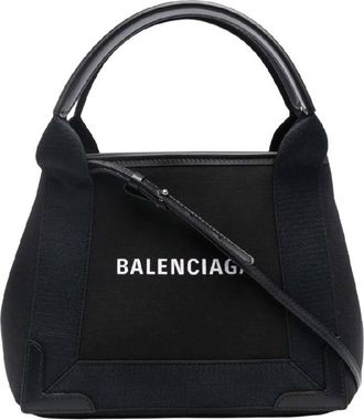 Balenciaga Navy Cabas XS Bag In Black