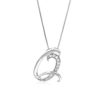 Vir Jewels 1/10 cttw Lab Grown Diamond Alphabet Pendant Necklace in Sterling Silver with Chain For Women