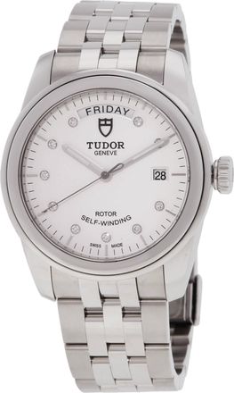 Tudor Glamour Date Day Automatic Diamond White Dial Watch 56000-0182
