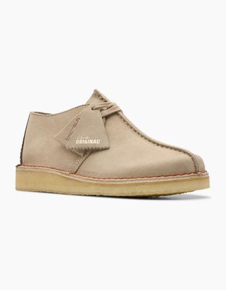 Clarks Mens Clarks Originals Desert Trek Suede Mens Sand Shoes - Cream - Size: 11
