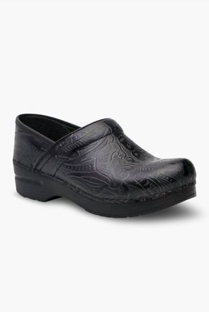 Dansko Womens Professional Tooled Leather Clogs In Black