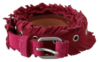 Ermanno Scervino Leather Fringes Buckle Waist Womens Belt