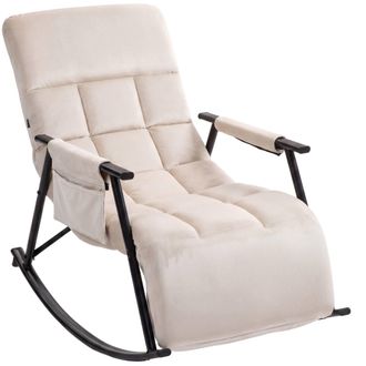 Clp Sillon Mecedor Elara Crema Terciopelo