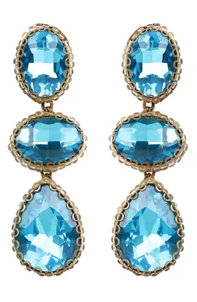 Deepa Gurnani Hadlee Drop Earrings in Aqua at Nordstrom