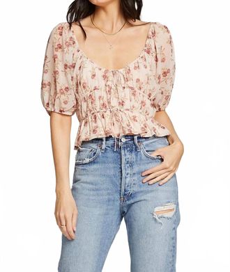 Saltwater Luxe Elia Floral Top In Vanilla