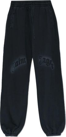 Palm Angels Logo Trainingsbroeken - Heren - Sweatpants - Zwart - S - Katoen - Broeken